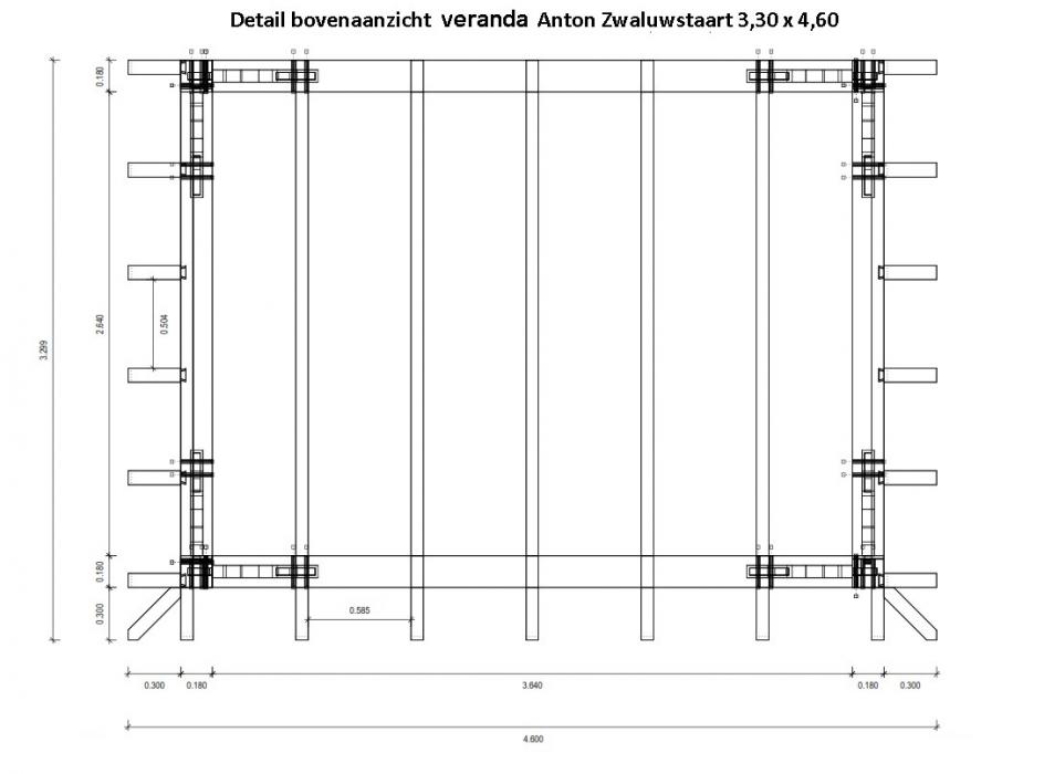 Verbazingwekkend Veranda van Douglas of Eiken hout, Anton plat dak, zwaluwstaart GR-73