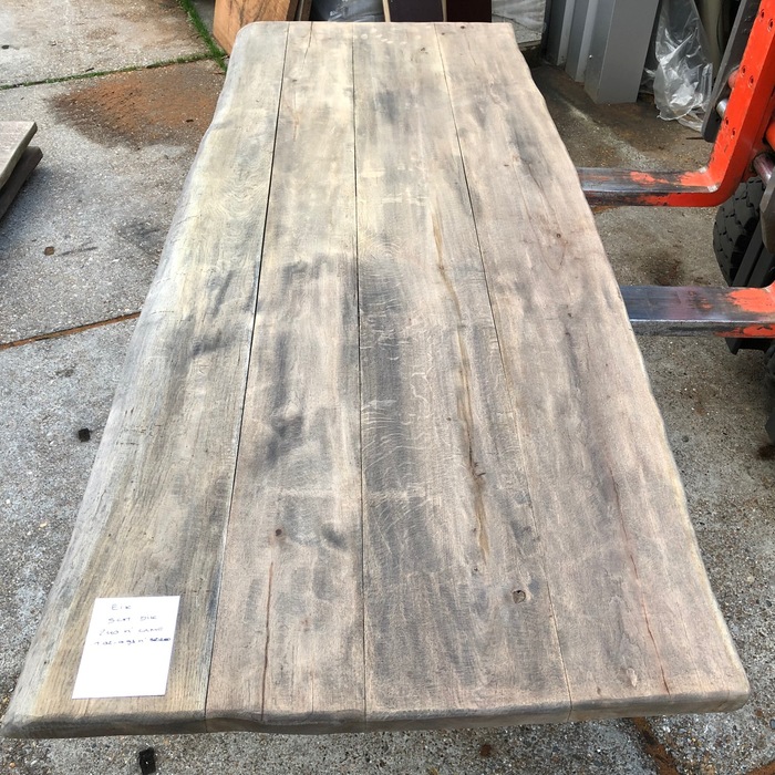 Old oak tree trunk table 2.40 m1 5 cm thick e93 102