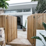 Double Ipé Slatted Gate – 4cm Design with Black Frame