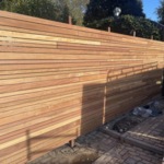 Ipe combination slats fence modern look with 5-7-9 wide lamel