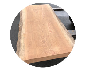 Hardwood tree slab tables